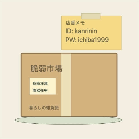 商店の雑貨便の絵